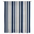thumbnail image 2 of Navy Blue Grey Striped Sheer Curtains 96 Inches Long, Modern Minimalist Ombre Lines Light Filering Curtains, Privacy Drapes Simi Floor to Veiling Curtain for Living Room Bedroom Window Treatment, 2 of 9