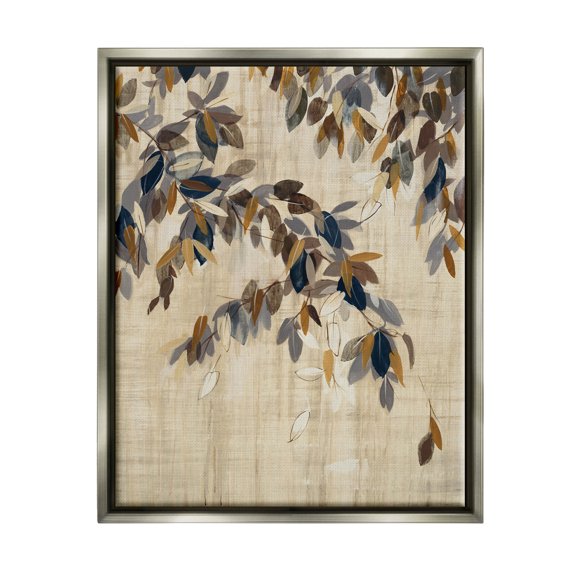 Boho Neutral Tree Leaves Botanical & Floral Graphic Art Luster Gray Framed Art Print Wall Art