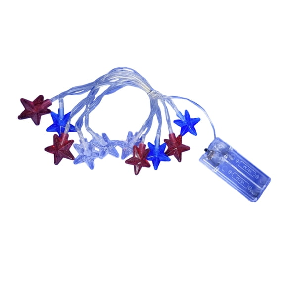 1.5/3/5/6M Red White and Blue Star String Lights American Flag Lights Battery Operated Lights 4th of July Independence Day Memorial Day Indoor Outdoor Decor