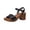 Black, variant on Cushionaire Sloan Womens Faux Wood Block Platform Heels with Adjustable Ankle Strap – Chunky Heel Sandals for Women
