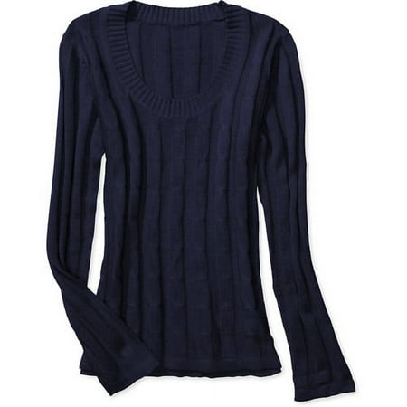 Faded Glory - Women's Long-Sleeve Cable Scoop Sweater