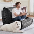 thumbnail image 4 of Congermom Bean Bag Chair, Giant Bean Bag Chairs for Adults, Bean Bag Sofa with Filler Faux Fur, Memory Foam Bean Bag Couches Fireside Lazy Sofa for Living Room, Bedroom, Office (BLACK), 4 of 8