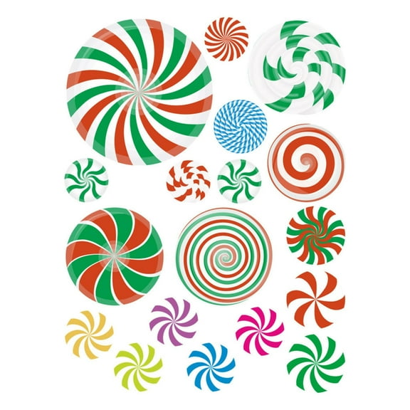 ZPAQI Christmas Candy Window Decoration Sticker Pack Glowing Window Decals