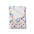 thumbnail image 2 of Birthday Soft Flannel Fleece Throw Blanket, Vibrant Colored Flying Balloons with Stars and Pattern for Fun Event, Cozy Plush for Indoor and Outdoor Use, 50" x 70", Multicolor, by Ambesonne, 2 of 5
