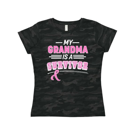 Inktastic My Grandma is a Survivor Breast Cancer Awareness Women's T-Shirt