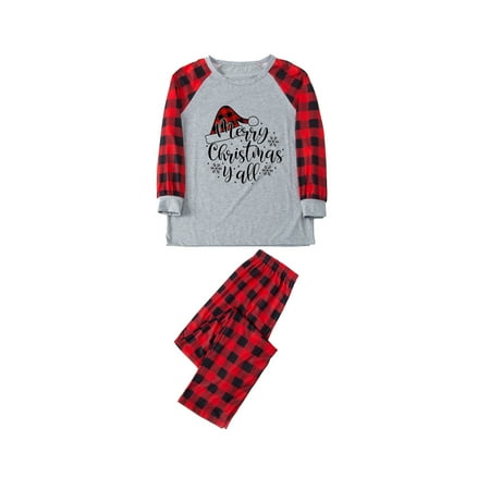 

KEJIG Stylish Parent-child Warm Christmas Set Printed Home Wear Pajamas Two-piece Mom Set