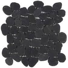 CNK Tile Super Black Sliced Pebble Tiles 12"x12" Bathroom Tile