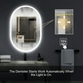 thumbnail image 3 of 23.6 in. W Oval Anti-Fog Wall-mounted LED Bathroom Mirror, 3 of 8