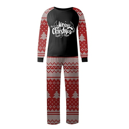 

Steady Pajamas for Girls Christmas Prints Family Matching Long Sleeve Tops+Pants Set Family Matching Sets