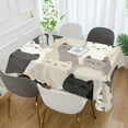 thumbnail image 2 of Yayeee Tablecloths 60" x 108" Rectangle Wrinkle Resistant Party Table Cover, Beige Cute Cats, 2 of 8