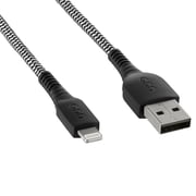 onn 6ft MFI Certified Lightning to USB-A Braided Charging Cable - Black