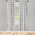 thumbnail image 3 of Ambesonne Geometric Curtains, Zigzag Herringbone, Pair of 28"x95", Black White, 3 of 5