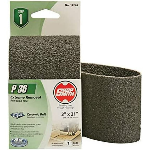 Shopsmith 21 in. L x 3 in. W Ceramic Sanding Belt 36 Grit Coarse 1 pc.