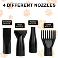 thumbnail image 2 of Hidpriva 2800W Dog Hair Dryer Quick Dry Noise Reduction Pet Hair Dryer Home Use Professional Stepless Adjustable Speed Spring Hose 4 Nozzles Dog Blow Dryer for Grooming with Heater, White, 2 of 6