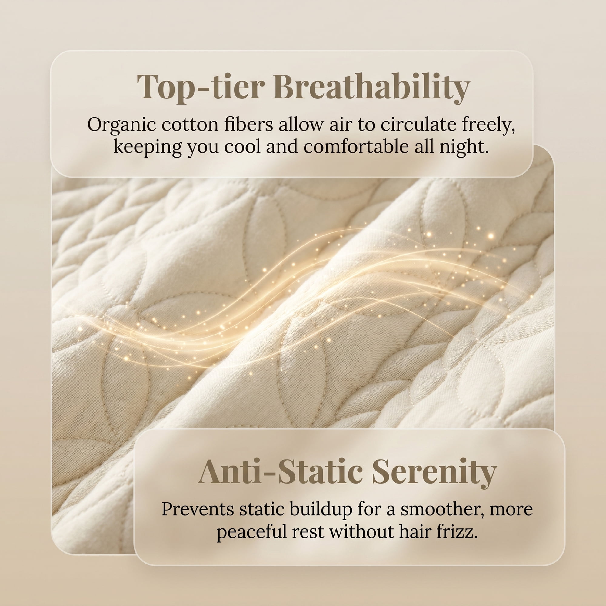 Unique Bargains Pillow Protectors Standard Size 2 Pcs Quilted Cotton Covers Khaki 19"x29"