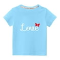 thumbnail image 1 of Penkiiy Mode Mignon pour Tout-Petits Garçons Filles Col Rond Imprimé Manches Courtes 3-4 Ans Bleu, 1 of 6