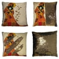 thumbnail image 1 of ABPHQTO Funda de almohada de lentejuelas de sirena reversible para mujer africana, funda de cojín para decoración del hogar, 45x45 cm ABPHQTO FishPillow-ZK-21-18x18, 1 of 2