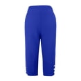 thumbnail image 6 of Enjoytime Women Capri Pants Elastic Waist Button Split Hem Capris Summer Lightweight Casual Cropped Pants, 6 of 8