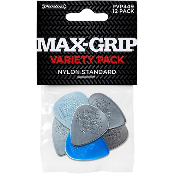 Dunlop Guitar Picks Max Grip Nylon Standard Variety Pack 12 Picks