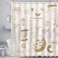 thumbnail image 2 of Gothic Witchy Shower Curtain Set White Golden Shower Curtain for Bathroom Moon Constellation Astrology Tarot Shower Curtain with 12 Hooks 72x72 Inches, 2 of 6