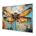 thumbnail image 2 of Designart "Orange Dragonfly Insects Flight composition I" Animals Metal Wall Art, 2 of 5