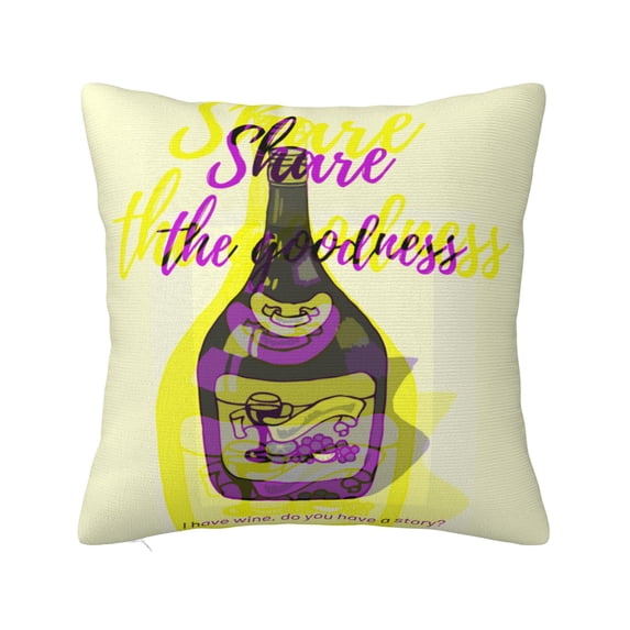ZICANCN Wine Bottle Creative Patterns Throw Pillow Covers, Bed Couch Sofa Knit Decorative Pillow Covers for Living Room Farmhouse, 16"x16"