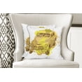 thumbnail image 4 of Ambesonne Vintage Throw Pillow Cover 2 Pack, Retro Car Splash, 20", Green Mustard, 4 of 6