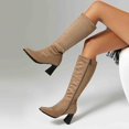 thumbnail image 6 of Mostsola Knee High Boots Women Heel Zip up Suede Fall Boots for Women 2025 Mid Calf Boots, 6 of 9