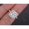 thumbnail image 3 of Art Deco 1.50 Carat Halo Moissanite & Moissanite Engagement Ring with 18k Gold Plating, 3 of 6