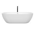 thumbnail image 3 of Soho 72 Inch Freestanding Bathtub in White with Shiny White Trim and Floor Mounted Faucet in Matte Black, 3 of 7