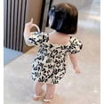 thumbnail image 4 of Otqutp 1 to 5 Years Children Breathable Pants Kids Toddler Baby Girls Summer Floral Cotton Short Sleeve Princess Dress Clothes, 4 of 4