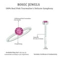 thumbnail image 6 of Rosec Jewels Natural Pink Tourmaline Promise Engagement Ring for Women - Pink Tourmaline Diamond Ring - 5 mm - AAA Quality, 10K White Gold, US 8.50, 6 of 9
