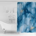 thumbnail image 2 of Marble Texture Shower Curtain, 60" x 72", Blue Gold Crack Abstract Gradient Art Waterproof Bathroom Curtain Washable Shower Curtain Set with 12 Hooks, 2 of 6