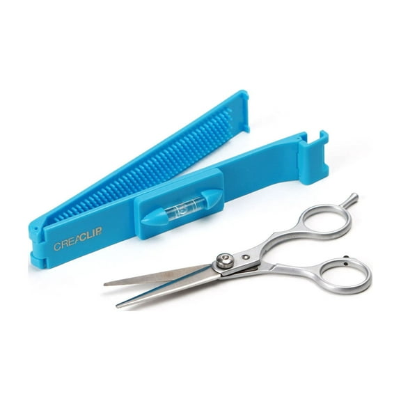 Original CreaClip Bangs & Scissors - As seen on Shark Tank - Hair Cutting Tool Guide For All Bangs & Bob