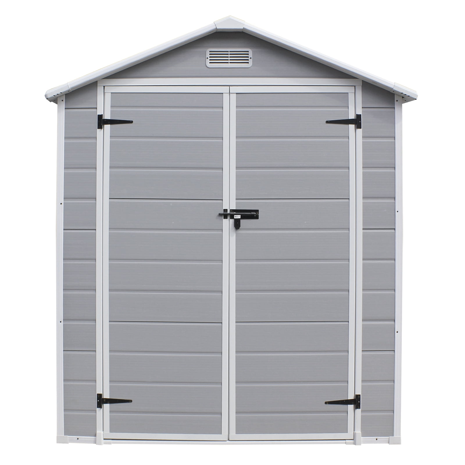 UBesGoo 6' x 5' Outdoor Storage Shed Plastic Garden Shed Resin Organization for Home/Lawn Mower/Backyard Equipment/Bike Storage/Pool Supplies