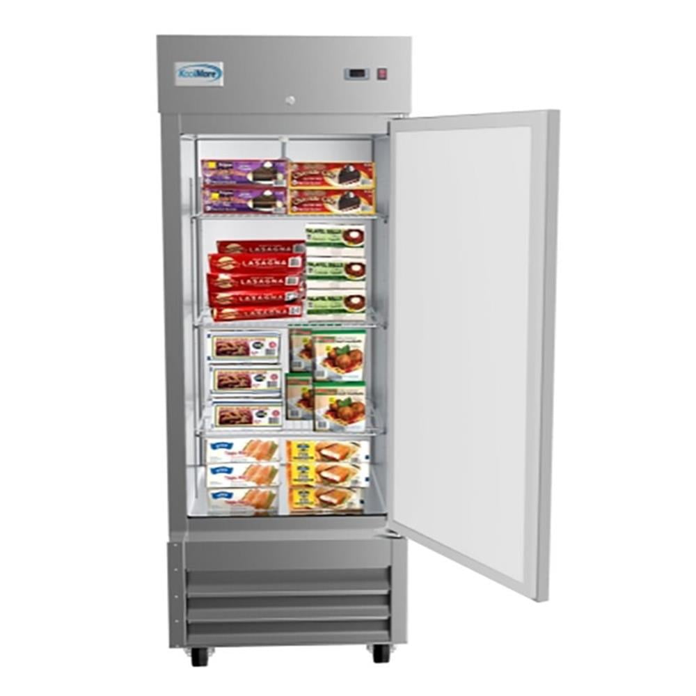 Pemberly Row 29" 1 Door Stainless Steel Upright Reach-In Freezer in Silver