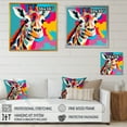 thumbnail image 4 of Designart "Pop Art Giraffe Portrait in Colorful Style I" Animals Framed Wall Art - Traditional Colorful Giraffe Living Room Framed Canvas Art, 4 of 6
