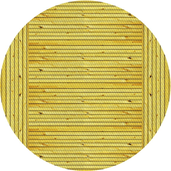 Ahgly Company Machine Washable Indoor Round Transitional Golden Yellow Area Rugs, 6' Round