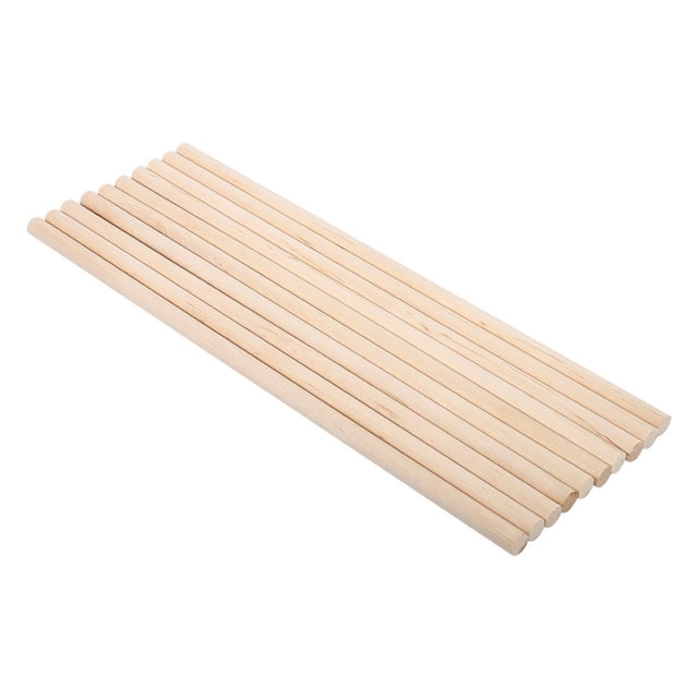 Dsseng DIY Wooden Craft Sticks and Dowel Rods for Arts and Crafting Set of 10 Pieces 1cm x 30cm Perfect for Making Unique Artworks Decorations and More