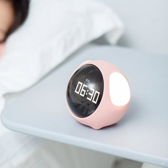 Reloj despertador con expresión de color, control de voz creativo, luz nocturna, carga USB, reloj despertador multifunción de dibujos animados para niños, regalo aproximadamente 110 × ciento cinco × 9