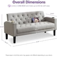 thumbnail image 2 of LAZZO 62" Loveseat Sofa, Tufted Couch with USB Ports and Cupholders for Living Room, Office and Bedroom, Light Gray, 2 of 9