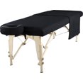 thumbnail image 1 of Set de 3 pièces de drap en flanelle de coton Master Massage comprenant un drap plat, un drap housse et un protège visage - NOIR, 1 of 3