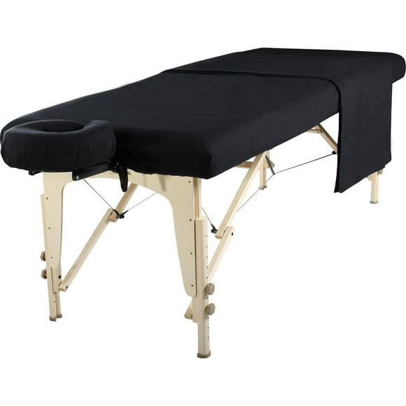 Master Massage Flannel Sheet Set Cotton Table Cover Beauty Bed Cover for Stationary and Salon Bed - Black