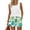 Green, variant on Summer Colorblock Matching Set for Women - Solid Square Neck Tank Top & Tropical Floral Elastic Waist Shorts with Pockets, Effortless Casual Co-ord Outfit Army Green M
