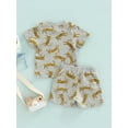 thumbnail image 4 of Genuiskids Baby Infant Girl Boy Clothes Set Toddler Round Neck Tiger Pattern Print Short Sleeve T-shirt Elastic Waist Tie Up Shorts Summer Outfits, 4 of 9