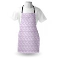thumbnail image 4 of Floral Apron, Swirly Blossoming Spring Bouquets Branches Botanical Garden Pastel Yard Spring, Unisex Kitchen Bib with Adjustable Neck for Cooking Gardening, Adult Size, Lilac and White, by Ambesonne, 4 of 4