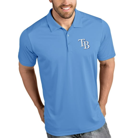 Men's Antigua Light Blue Tampa Bay Rays Tribute Polo
