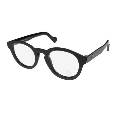 New Moncler 5006 Womens/Ladies Round Full-Rim Shiny Black Popular Style Distinct High-class Retro Frame Demo Lenses 48-23-150 Eyeglasses/Spectacles