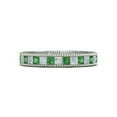 thumbnail image 3 of HeartsAndYou Princess Cut Natural Green Emerald Moissanite Eternity Band 14k SOLID White Gold, 3 of 9