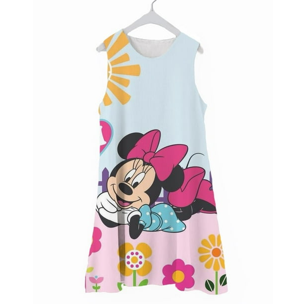 Verano primavera niñas Disney Minnie princesa camisón chaleco sin mangas para niños camisón de dibujos animados camisón home clothes120 Gao Jinjia LED